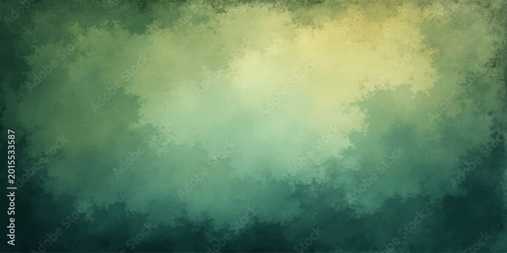 Obraz premium An abstract green grunge background blends with dark storm clouds and smoke texture to create a moody nature backdrop