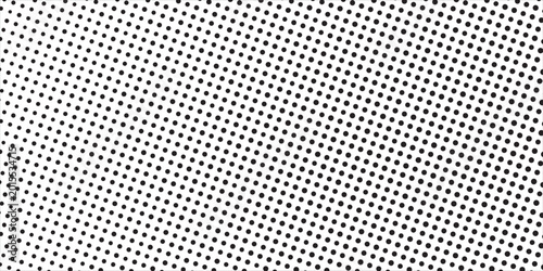 Seamless dotted repeated texture. Black and white polka dot pattern. Repeating endless dots texture. All over halftone wallpaper. Regular grid background. Vector textile or fabric swatch template