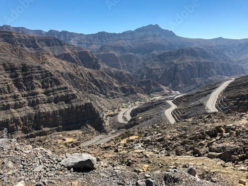 Curve road in a deserted mountains