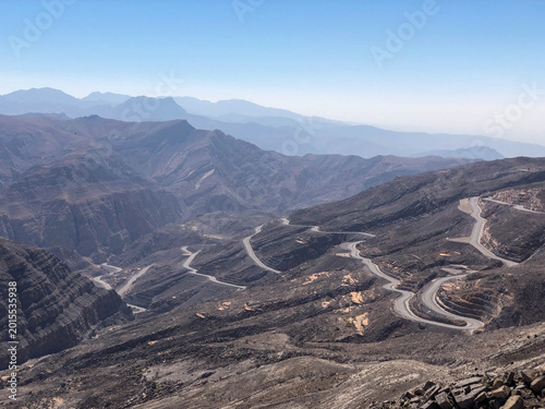 Curve road in a deserted mountains