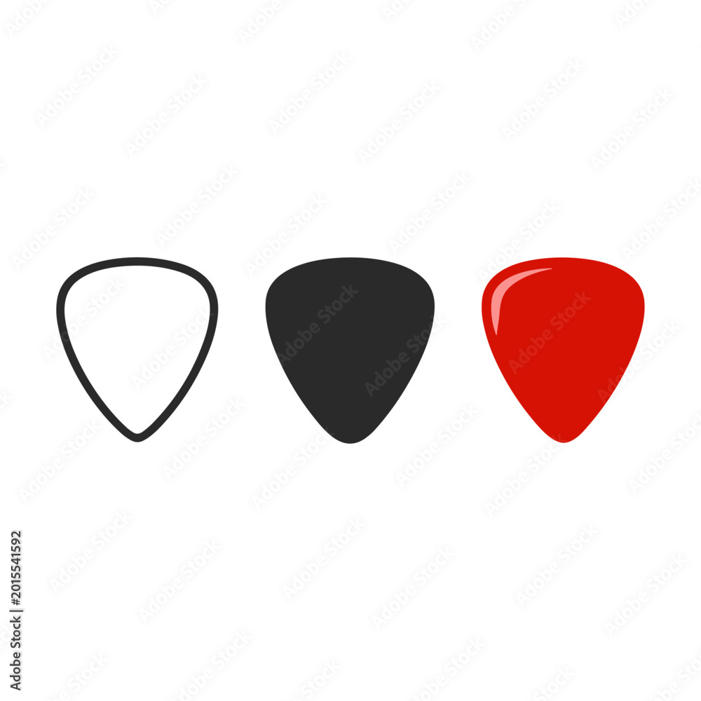 Foto Guitar plectrum , Guitar pick icon logo flat vector design
