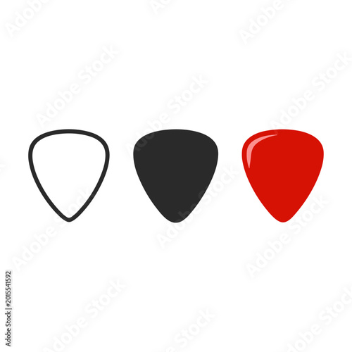 Foto Guitar plectrum , Guitar pick icon logo flat vector design