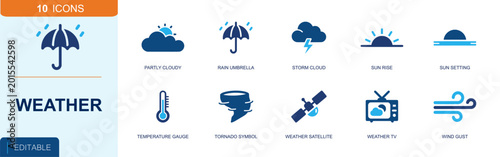 Bild auf Leinwand Weather icon set