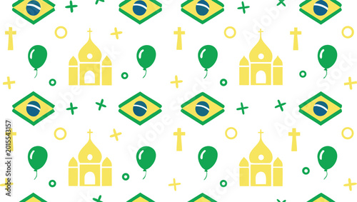 Φωτογραφία Brazilian holiday pattern with religious and balloons