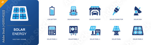 Obraz na płótnie Solar energy icon set