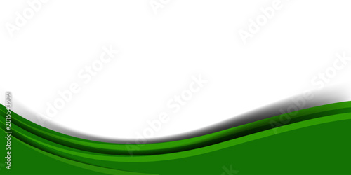Schilderij op canvas Minimalist abstract background featuring layered green waves at the bottom with