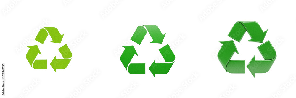 Fototapeta premium Green Universal Recycling Symbol Icon, PNG