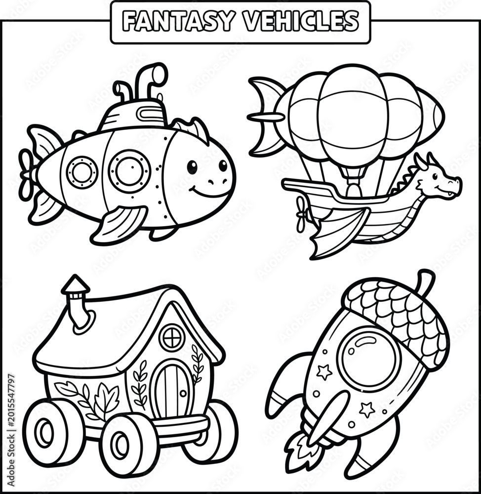 Fototapeta premium Dino Airplane Adventure Coloring Page