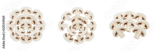 White Mushroom Slices PNG Graphic - Agaricus Button Mushroom Fungus, Pizza Topping Raw Cooking Ingredient, Healthy Culinary Cutout
