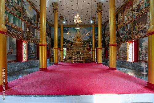 Photography Wat Burapharam royal buddhist temple in Surin, Thailand