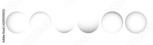 Grainy gradient sphere with dotwork pattern and noise texture creates abstract halftone effect perfect for modern graphic design backgrounds and artistic projects