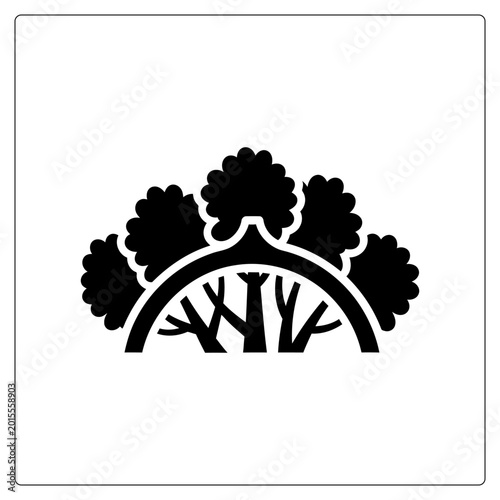 Foto minimalist forest trees and landscape icon in rounded style vector illustration