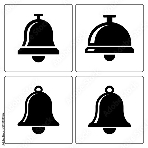 Принти на полотні set of notification bell icons with rounded design vector illustration