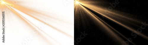 Tableau sur toile Sunburst effect with golden spotlights and glittering lens flares