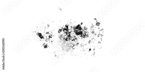 Bild auf Leinwand Black ink splatters on white background