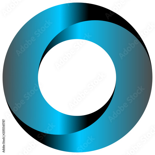 Картината върху платно Abstract Blue Metallic Circular Vortex on Dark Red Background