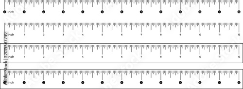 Foto Measurement ruler set in inches, precision drafting tool for architects and stud