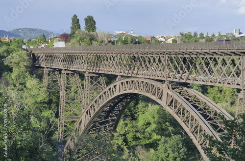 Canvastavla Historic San Michele bridge on Adda river, Lombardy, Italy