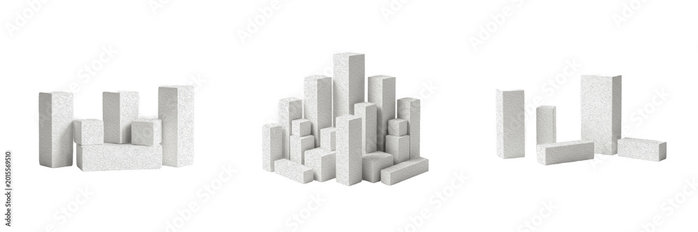 Fototapeta premium Abstract White Geometric Pillar Blocks Transparent PNG 3D Shapes For Architectural And Minimalist Modern Design