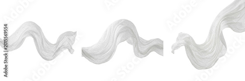 Elegant White Silk Fabric Wave Transparent PNG Flowing Satin Material For Luxury Textile Background Design