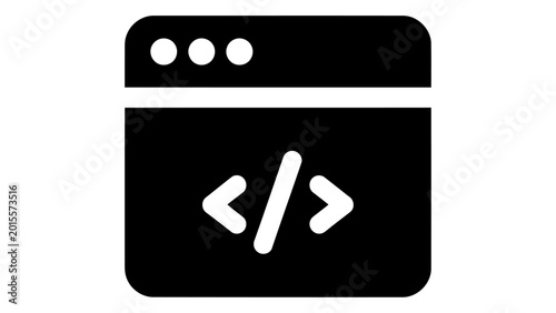 Foto Code editor application icon isolated on white background