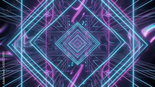 Sci-fi Tunnel Abstract Neon Lights Motion Loop