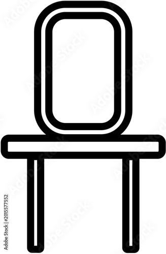 Modern Standing Mirror Line Icon – Home Interior Furniture Vector Symbol