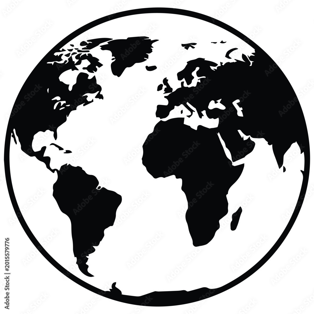 Obraz premium Global earth map icon for international business and worldwide connection