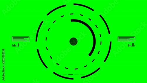 High-Resolution Motion Tracking Video with Dynamic Radar Effect and Bright Green Screen Background for Visual Effects and Motion Animation
