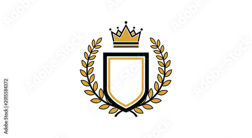 Foto Royal Crest with Laurel Wreath and Crown - Luxury Emblem Icon