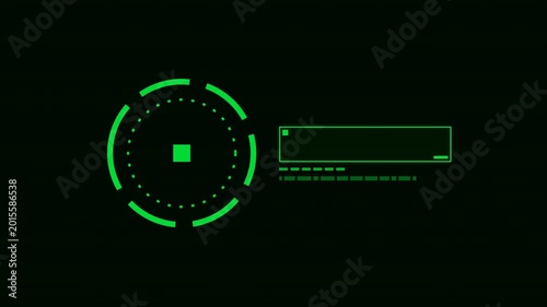 Futuristic Digital Interface Animation Showing High-Tech Circular HUD with Dynamic Data Elements for Modern Design Video
