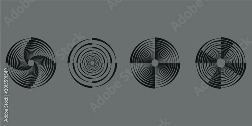 Foto Spiral sound wave rhythm line dynamic abstract vector background