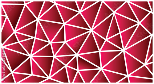 Canvastavla Geometric pattern of interconnected triangles in magenta and white with low poly