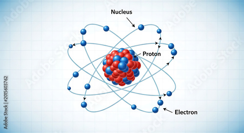 Detailed illustration of atomic structure model.