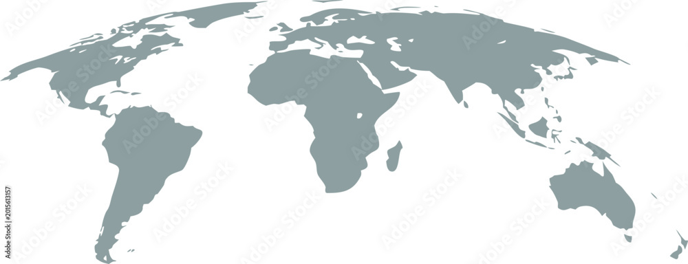 Fototapeta premium Minimal world map illustration with global continents in modern flat vector style for international business and travel themes. Abstract earth geography design perfect for presentations education 