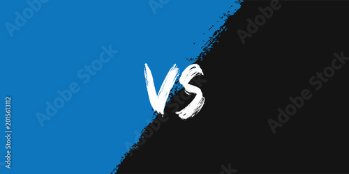 Fotografía Blue and black versus background with painted brush texture for battles and gaming competitions