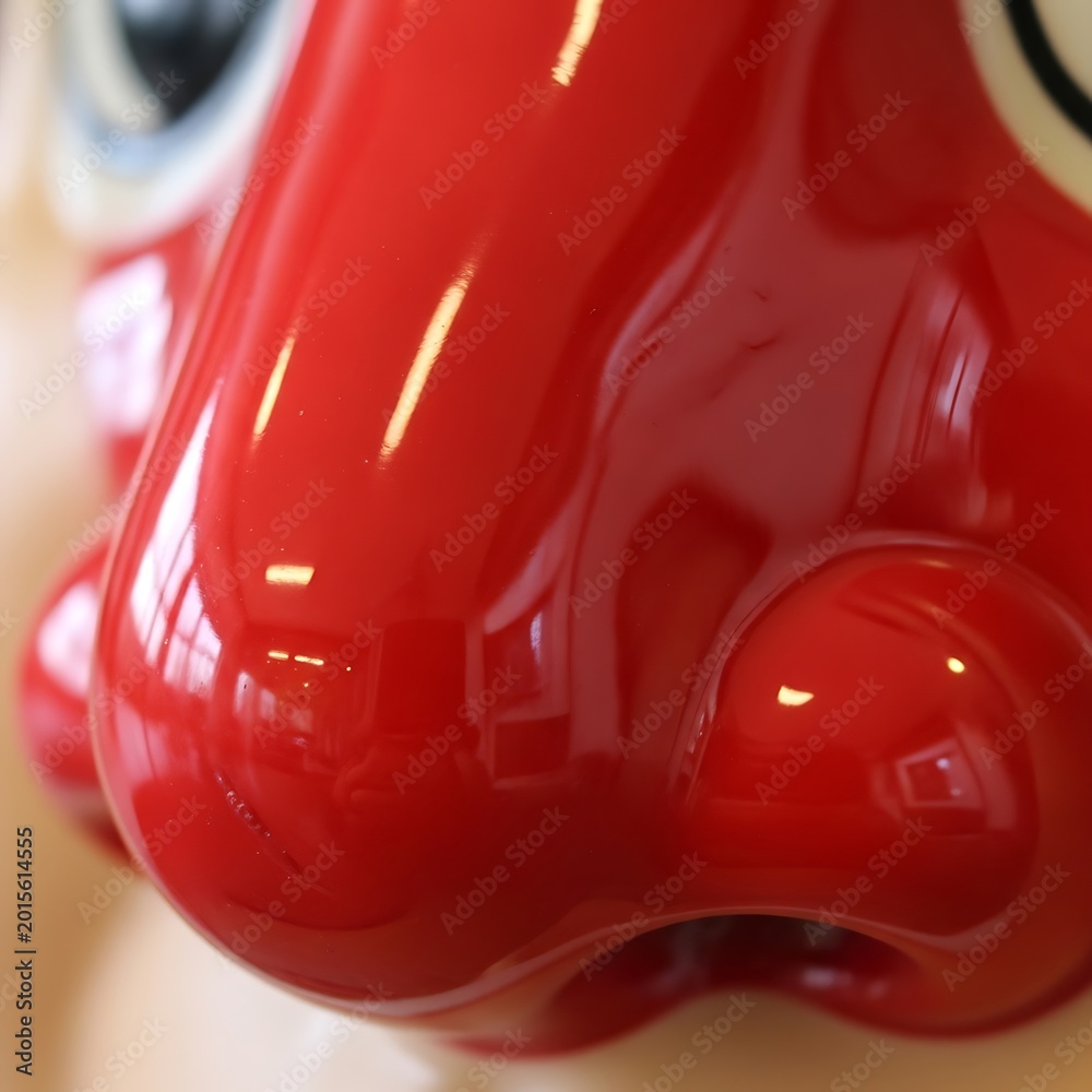 Fototapeta premium Close-up of red ceramic animal face.