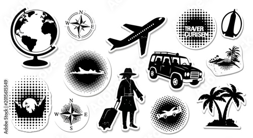Vászonkép 2026 World Travel Silhouette Collection Global Tourism Landmarks Vector Set