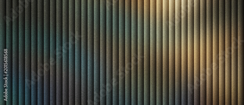 Fotografía Industrial corrugated metal texture with vertical lines, dark metallic steel background with cinematic lighting, ribbed iron surface for architectural design, textured aluminum wall paneling