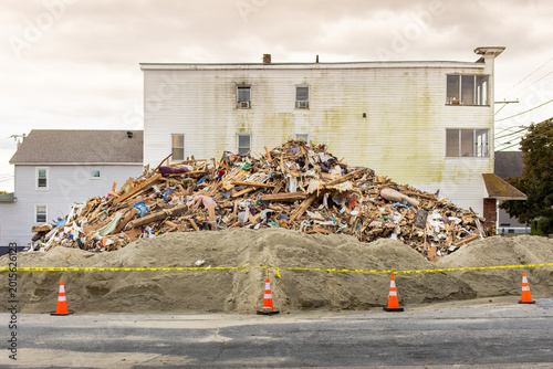 Vászonkép Rubble of demolished house