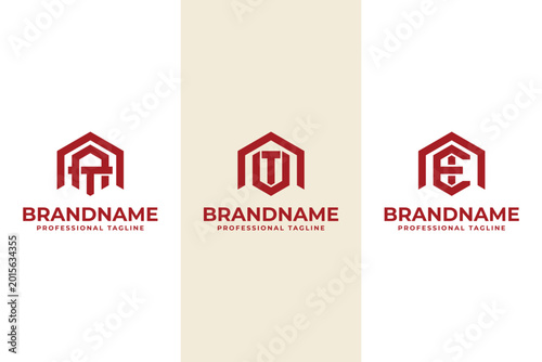 Bilde på lerret Letters NAT NUT NEI Hexagon Logo, for ATN TNA UTN TNU EIN INE Initials