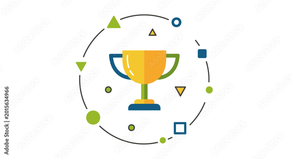 Obraz premium Golden Trophy Cup Award Symbol.