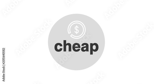Cuadro en lienzo Cheap discount label with dollar sign.