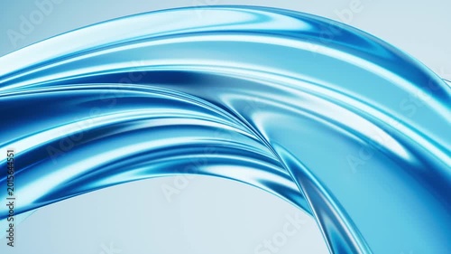 Abstract blue wave motion background fluid seamless loop with light reflections.
