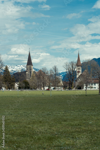 Beautiful view of the churches in the center of Lucerne, Switzerland