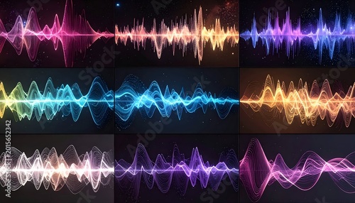 Colorful Sound Waves - A Visual Representation of Audio Frequencies.