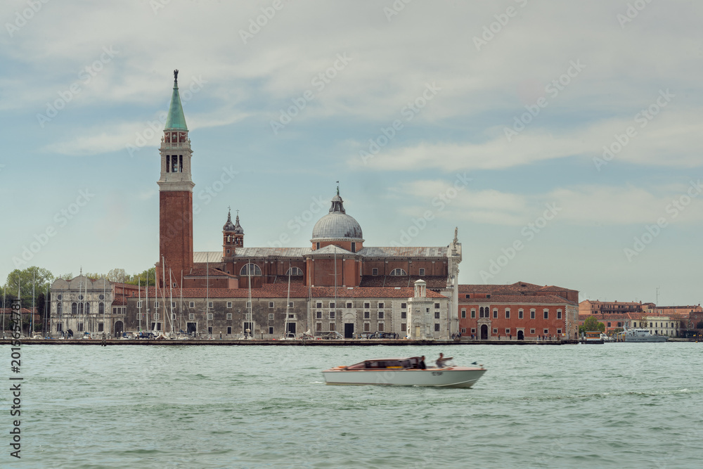 Fototapeta premium MONTERREY, NL, MEXICO - 09 MAY, Spectacular image of naval traffic at sunset on the canals of Venice, Italy