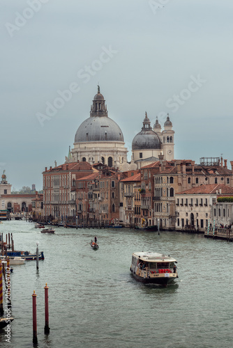 MONTERREY, NL, MEXICO - 09 MAY,  Spectacular image of naval traffic at sunset on the canals of Venice, Italy