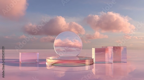 Dreamy Glass Geometry with Clouds