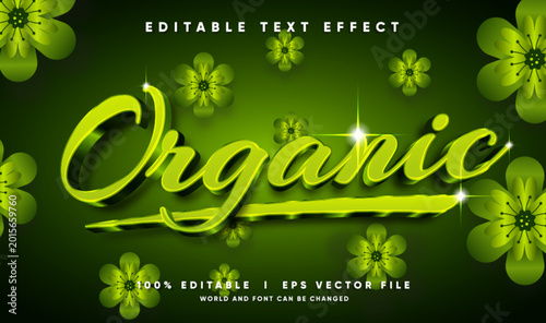 organic 3d vector text effect with modern style
